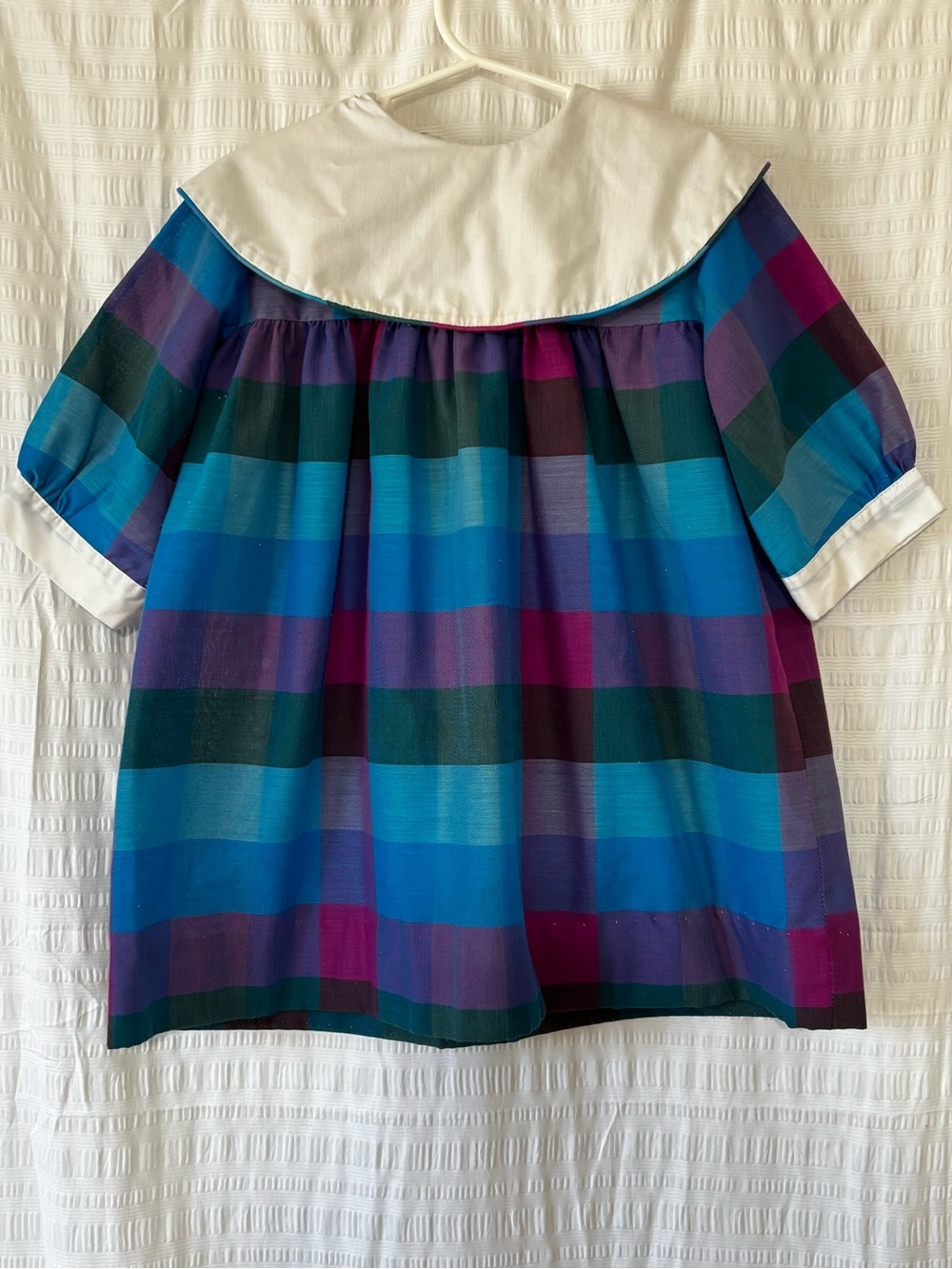 Vintage Jewel Plaid Dress with White Collar Size 6